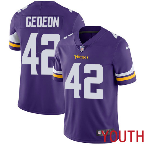 Minnesota Vikings 42 Limited Ben Gedeon Purple Nike NFL Home Youth Jersey Vapor Untouchable